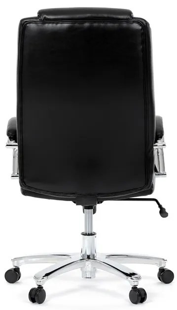 Fekete ökobőr irodai szék hintamechanikával. KA-F1385 BK