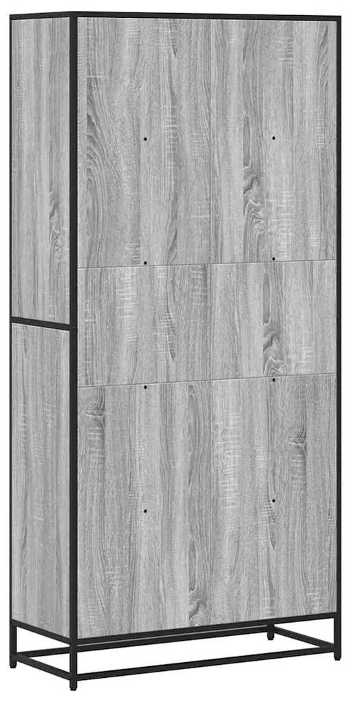 szürke sonoma színű szerelt fa könyvespolc 80,5 x 35 x 170,5 cm