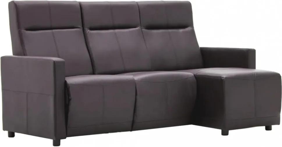 L-alakú fotelágy barna műbőr huzattal