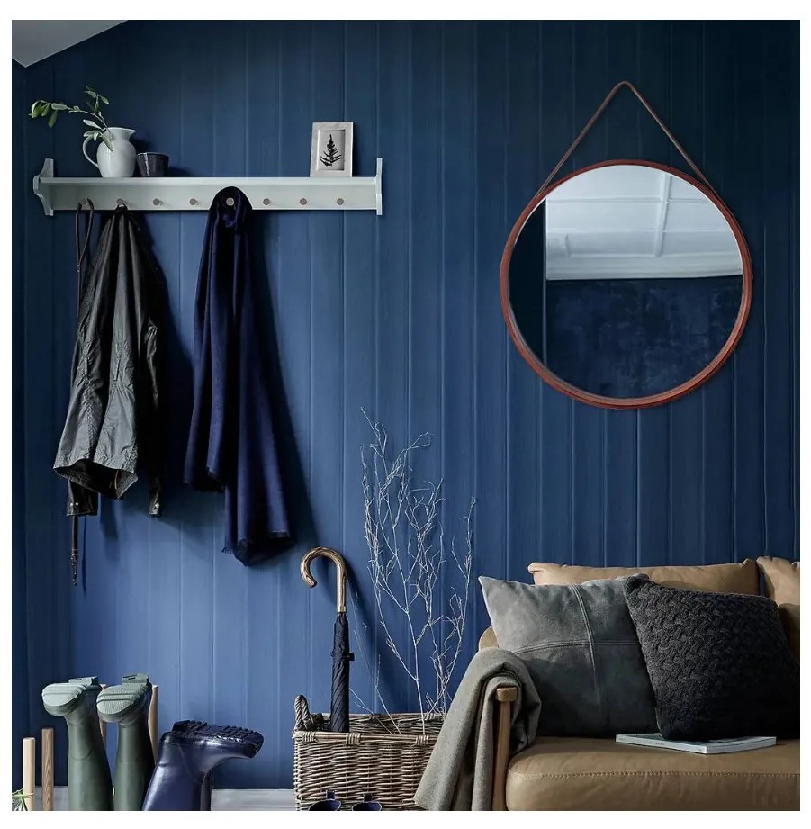 Tutumi Tutumi, kerek tükör 59 cm barna csíkon NBKL-18013, sötétbarna, HOM-09696