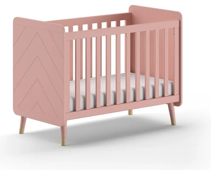 Rózsaszín borovi fenyő babaágy 60x120 cm BILLY – Vipack