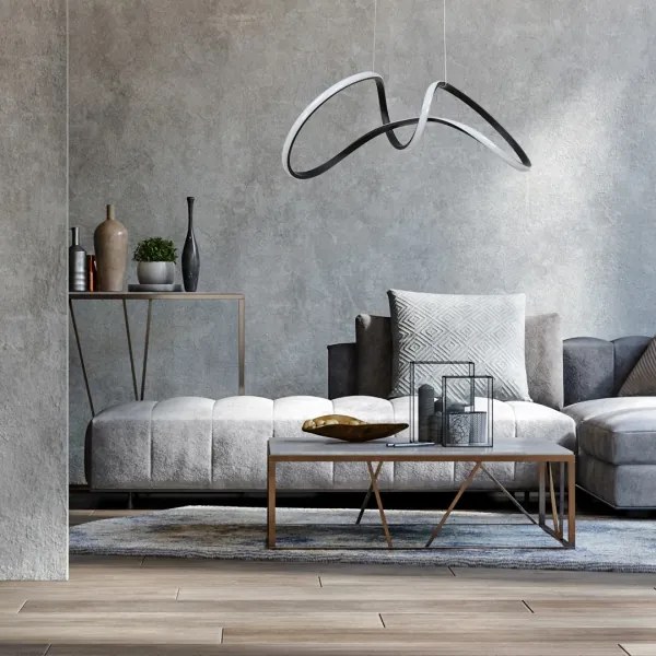 LED Csillár zsinóron TESORO LED/48W/230V fekete