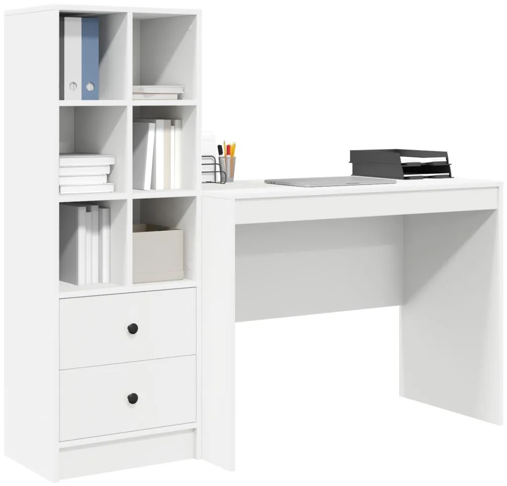 Tárolóval rendelkező íróasztal 2 pcs Fehér 100 x 50 x 76 cm