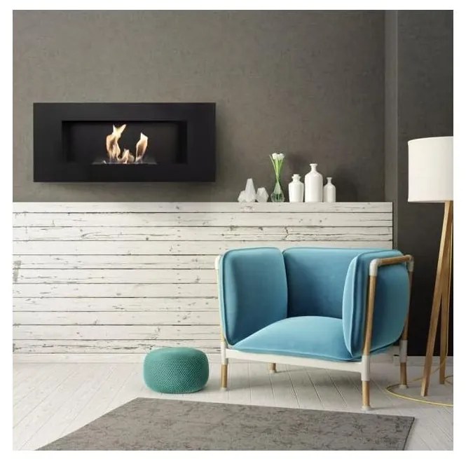 DELTA2/CZARNY/TUV - Beépíthető BIO DELTA2 kandalló 40x90 cm 2kW fekete