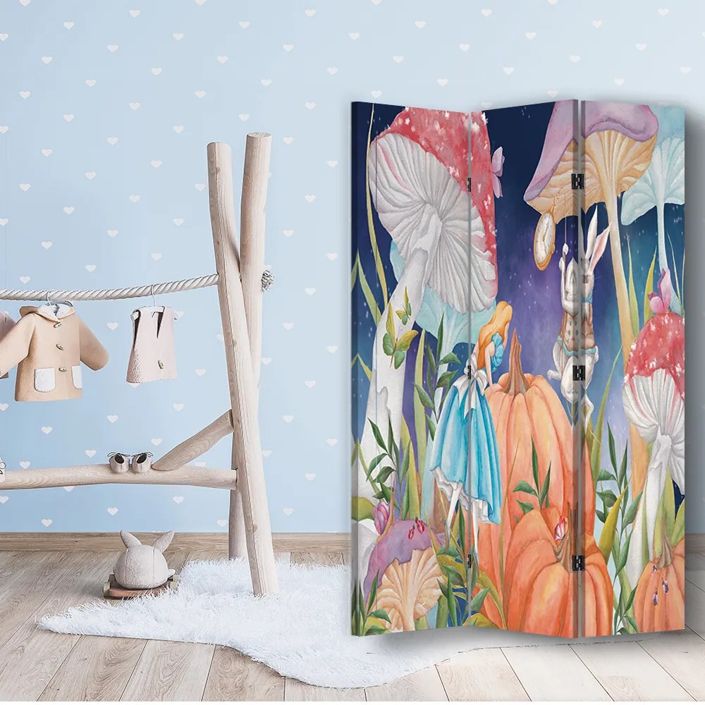 Gario Paraván Kis Alice Csodaországban éjjel Méret: 145 x 170 cm, Kivitelezés: Forgó paraván 360°