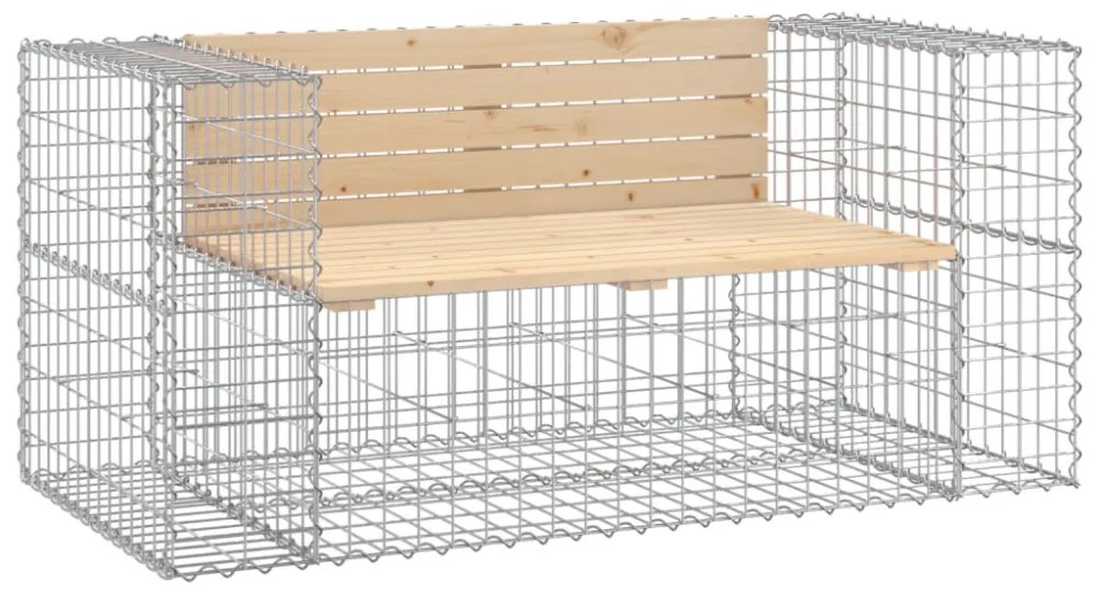 tömör fenyőfa gabion kerti pad 143x71x65,5 cm