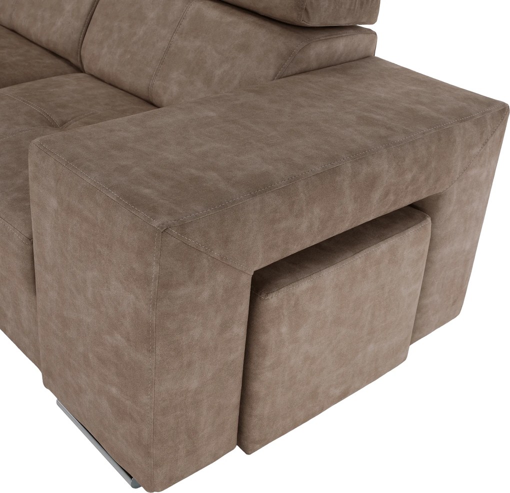 Ülőgarnitúra, bézs, balos, MALAGA BIG