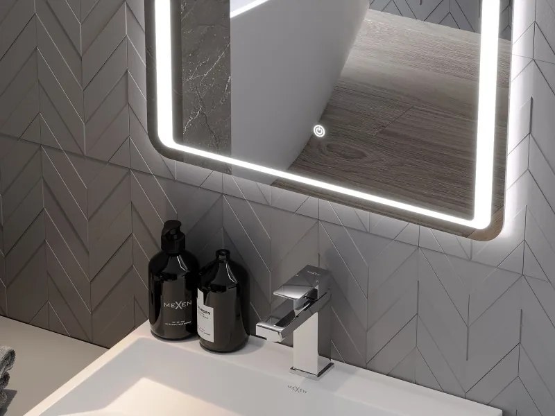 Mexen Zusa 60 x 80 cm-es, LED 6000K, páramentesített fürdőszobai tükör - 9808-060-080-611-00