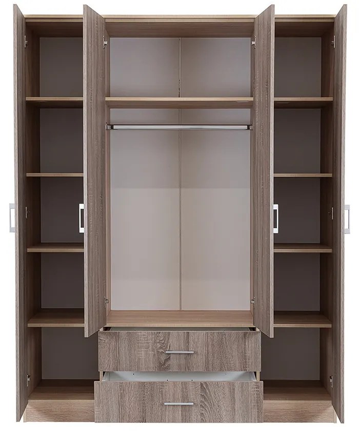 Miami gardróbszekrény 160x205 cm yorki tölgy-sonoma tölgy