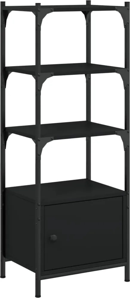 vidaXL 3 szintes fekete szerelt fa könyvespolc 41 x 30 x 109,5 cm