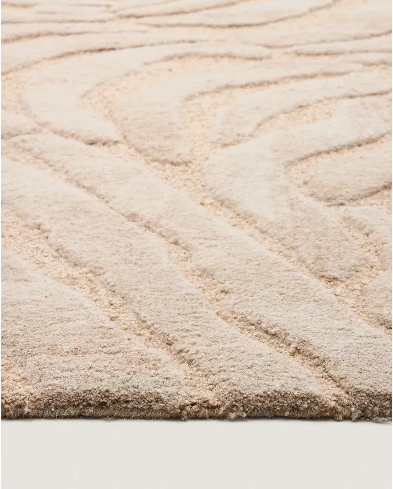 Bézs kézi szövésű gyapjúkeverék szőnyeg 200x300 cm Tribet – Kave Home