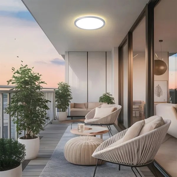 Brilagi - LED fürdőszobai mennyezeti lámpa ULTRA SLIM LED/24W/230V átm. 42 cm ezüst IP54