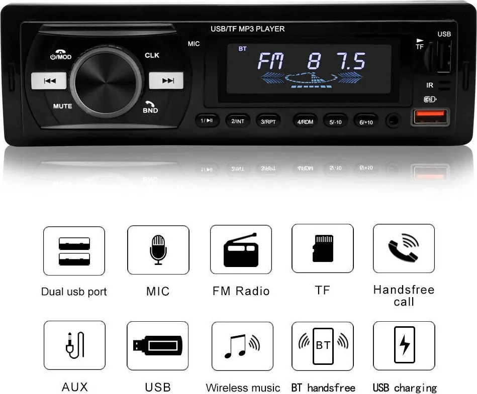 XY009 Minőségi Autórádió Fejegység MP3 USB Bluetooth funkcióval Távirányítóval