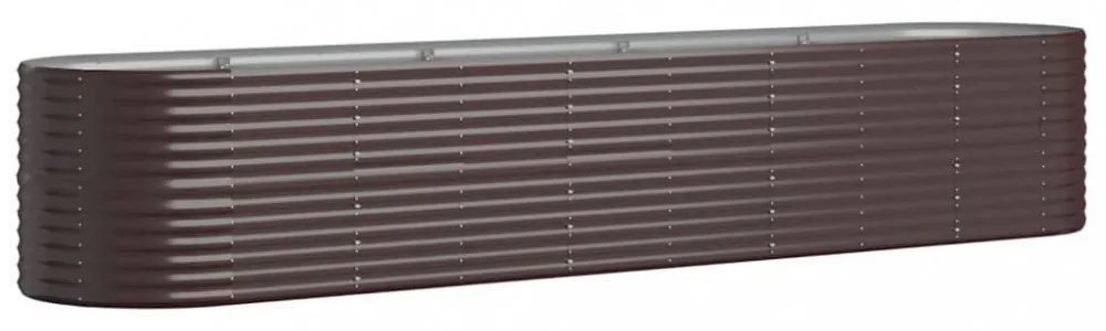 barna horganyzott acél kerti magaságyás 368x80x68 cm