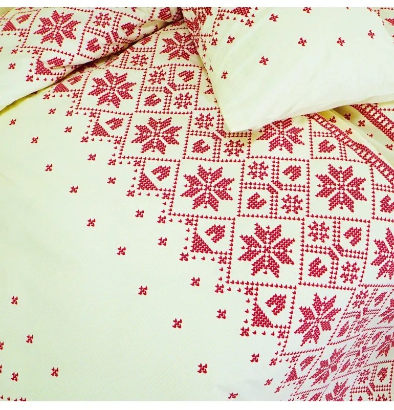 EMI Etno piros ágyneműhuzat, A standard egyszemélyes ágy szett tartalma: 1x 140x200 + 1x 70x90