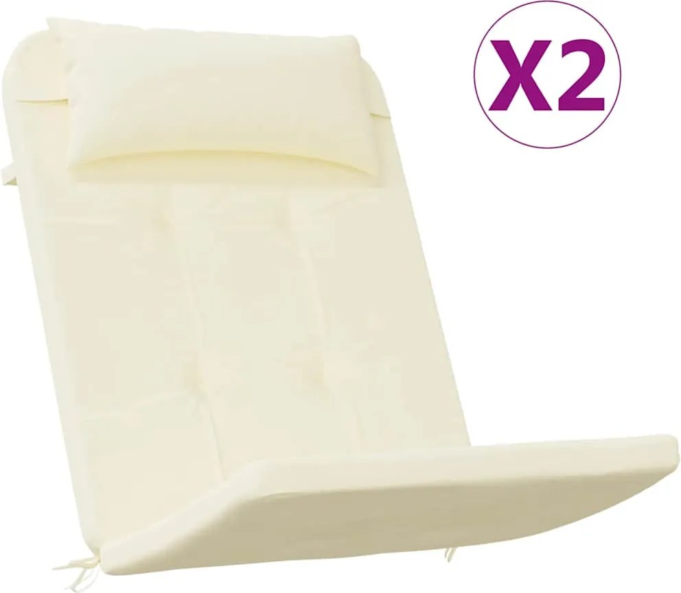 vidaXL 2 db krémszínű oxford-szövet Adirondack-székpárna
