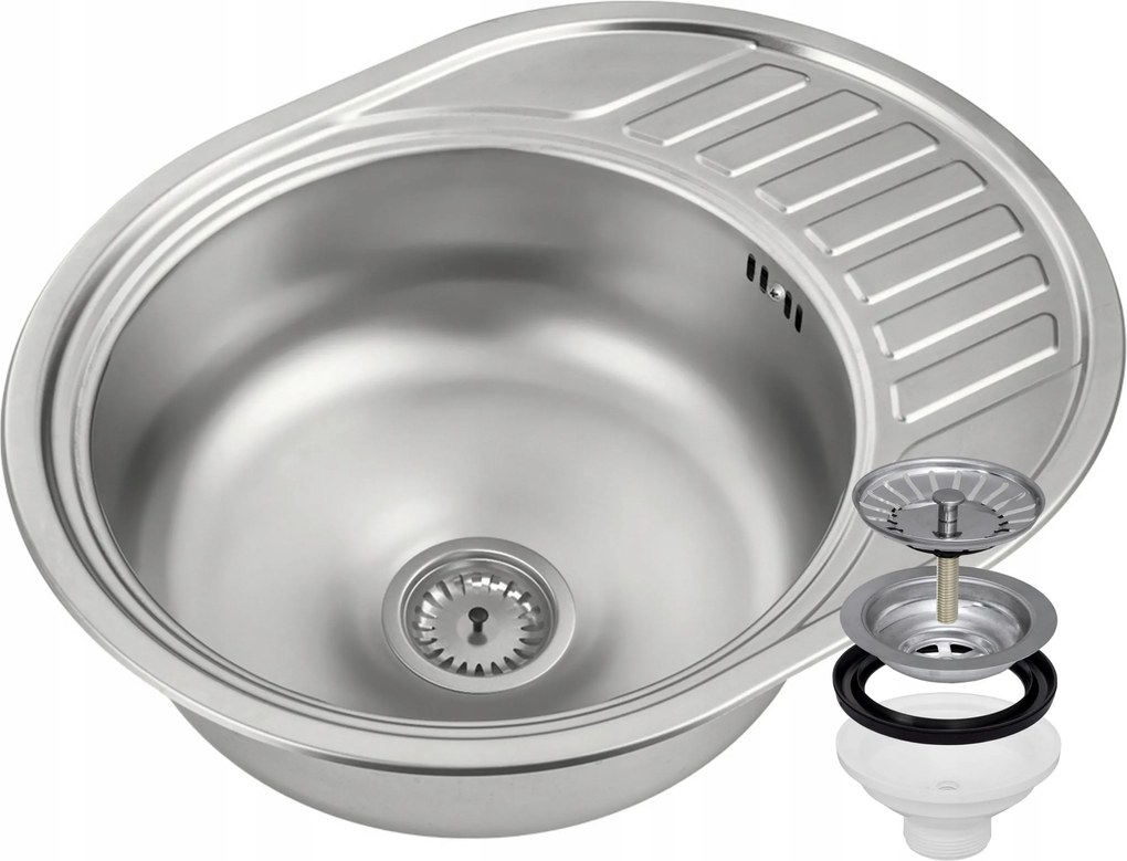 Acél Mosogató 1KOM Kerek Csepegtető 94759