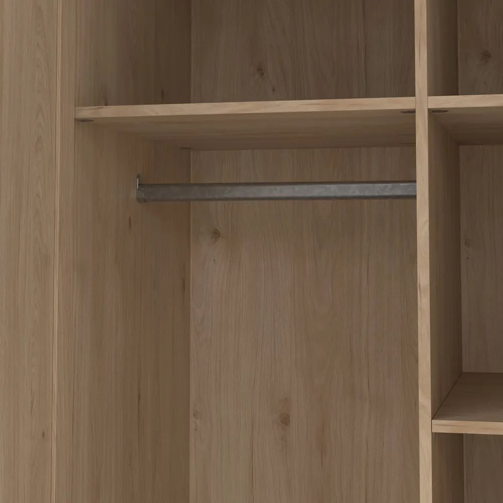 Natúr színű ruhásszekrény tölgyfa dekorral 99x200x62 cm Billund – Tvilum