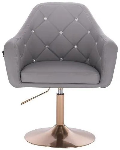 HR830N Szürke modern műbőr szék arany lábbal