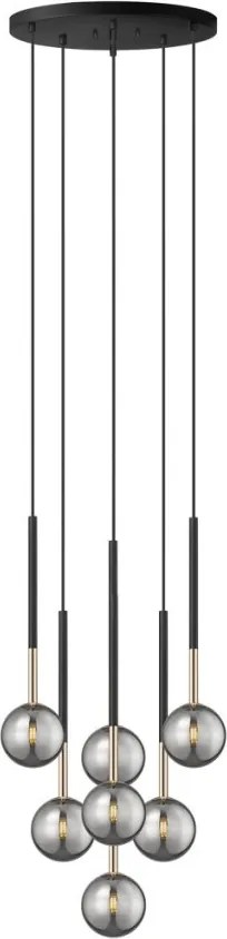 ZUMA LINE P0574-07F-SDFZ ARCTURUS Többágú Függesztett Lámpa Fekete, Arany G9 IP20