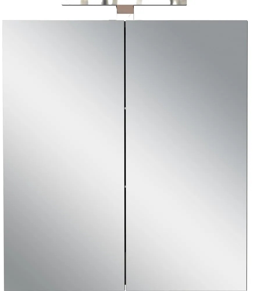 Antracitszürke fali tükrös fürdőszoba szekrény 60x71 cm Arcena – Germania