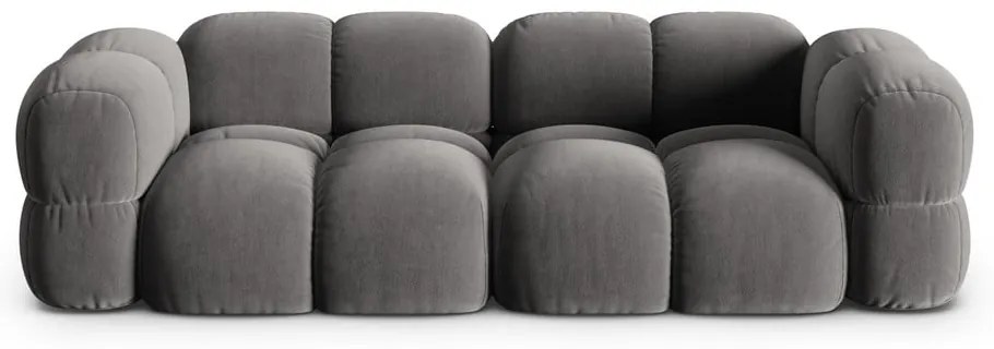 Szürke bársony kanapé 250 cm Loretto – Cosmopolitan Design