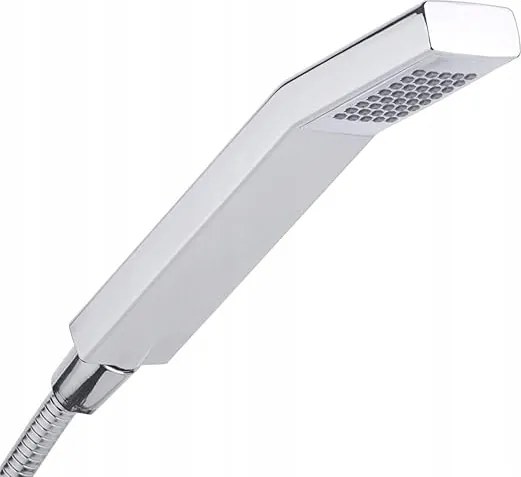 Zuhanyfej – téglalap alakú 1 féle vízsugár – króm+ tömlő 160 cm