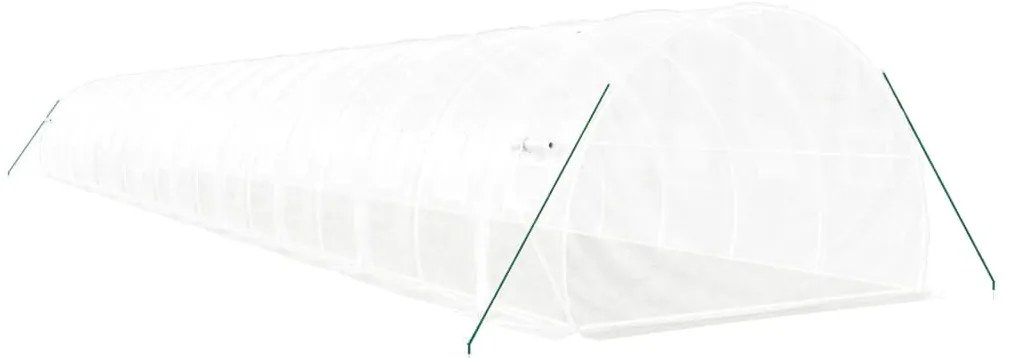fehér acélvázas melegház 60 m² 20x3x2 m