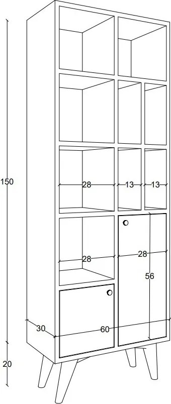 Lasko könyvespolc, 60 cm