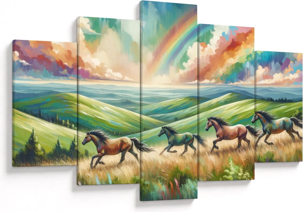 Kép – Vágtázó lovak a tájban (150x105 cm)