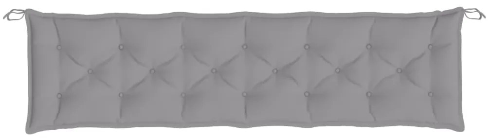 2 db szürke oxford szövet kerti padpárna 200 x 50 x 7 cm