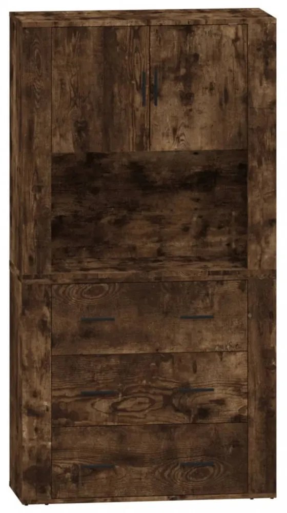 vidaXL füstös tölgy színű szerelt fa magasszekrény