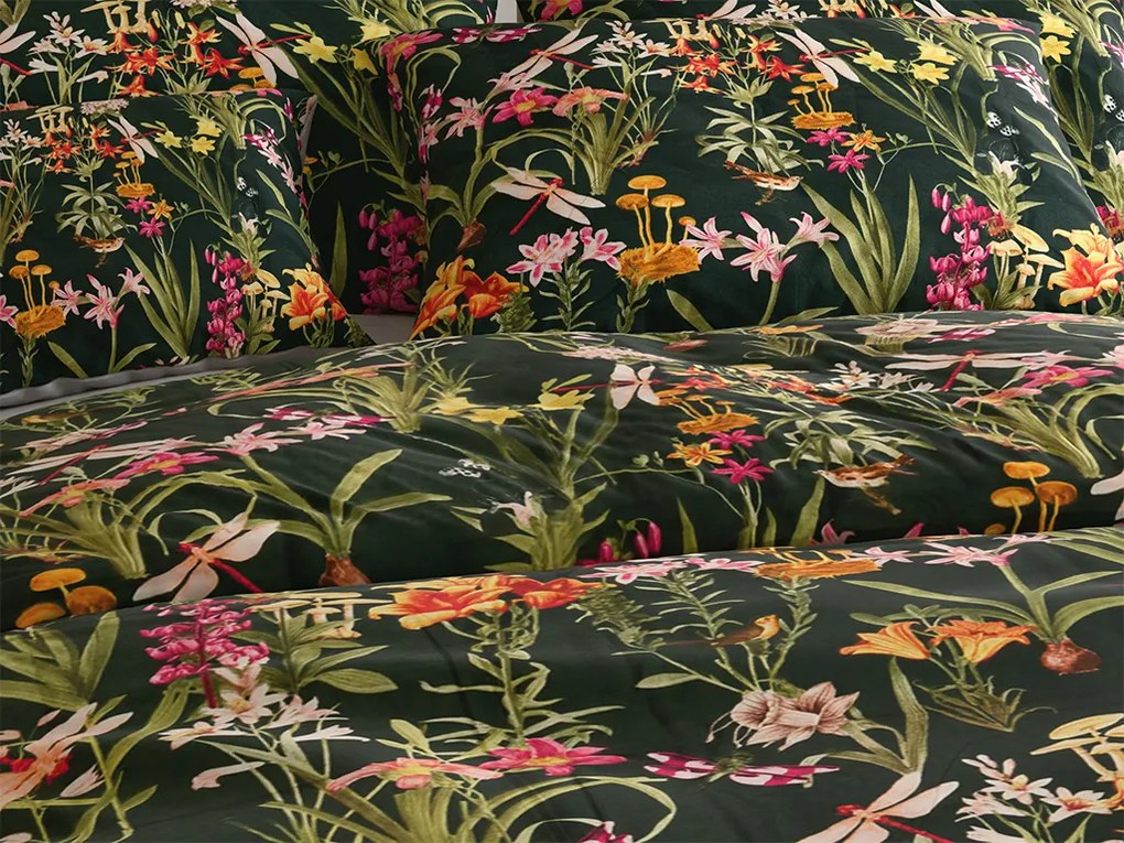 Mikroszálas ágynemű MYSTIC GARDEN sötétzöld Ágyneműhuzat mérete: 70 x 90 cm | 140 x 200 cm
