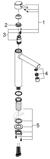 GROHE 23920001 - CONCETTO XL mosdócsaptelep, fényes króm