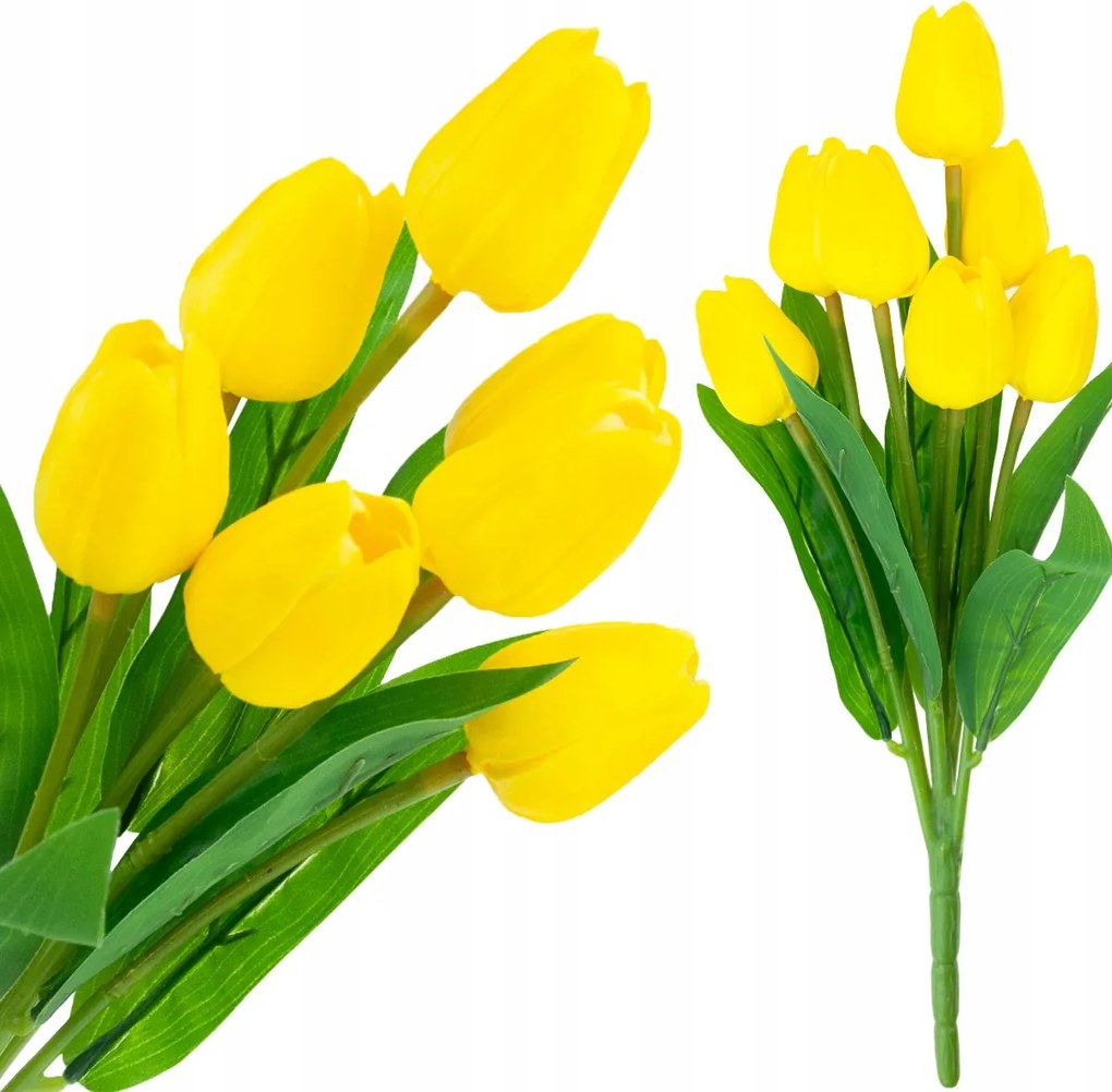 Tulipán csokor tulipán Művirágok, mint az élő húsvét gumírozott 7db
