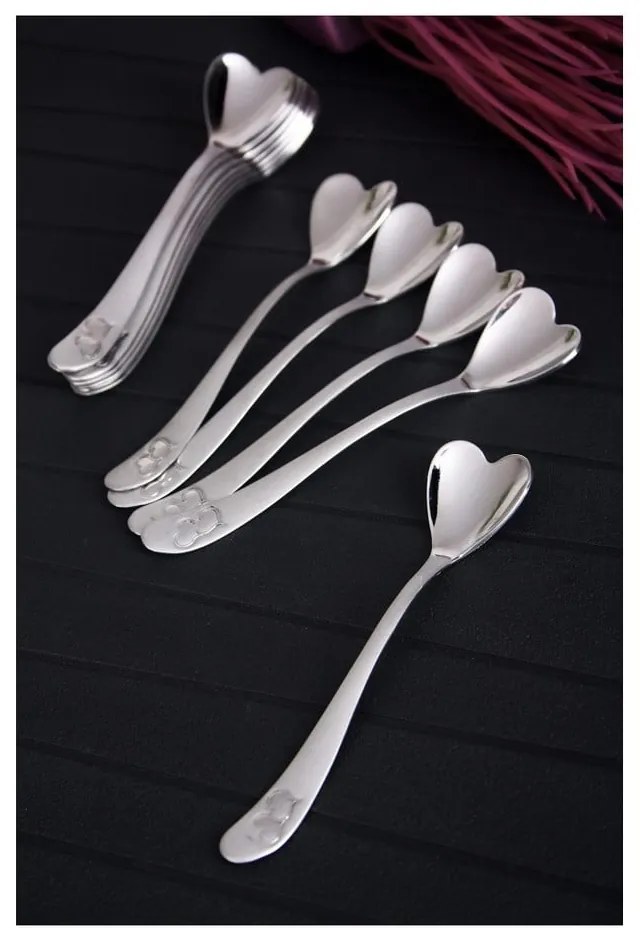 Ezüstszínű rozsdamentes acél desszertes kanál szett 12 db-os – Kosova