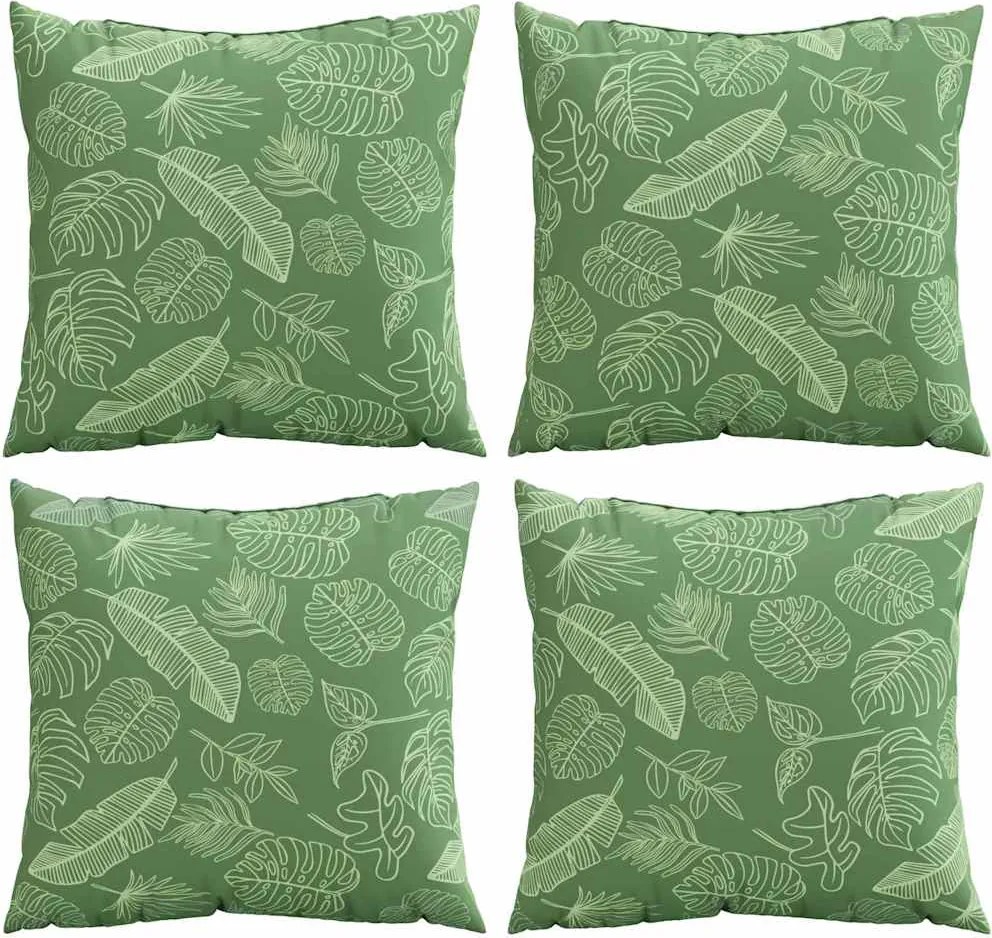 vidaXL Szórt Párnák 4 pcs Levél mintázat 60 x 60 cm Poliészter szövet