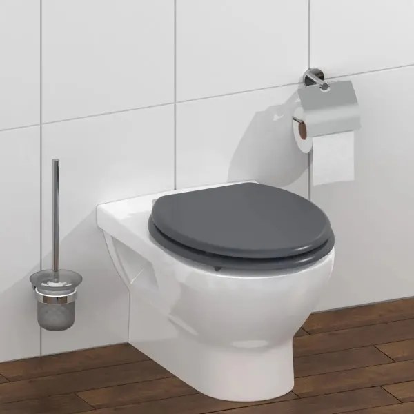 Schütte 80104 - SPIRIT antracit WC-ülőke, SoftClose, MDF fa