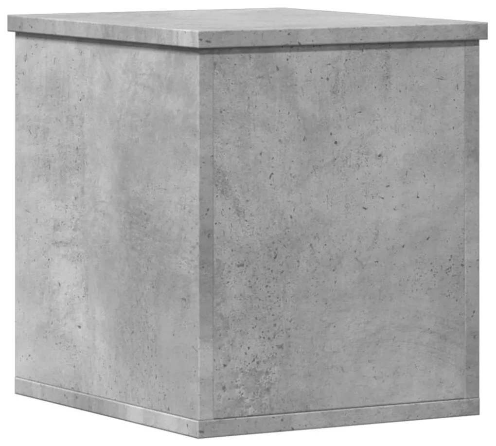 betonszürke szerelt fa tárolóláda 30 x 35 x 35 cm