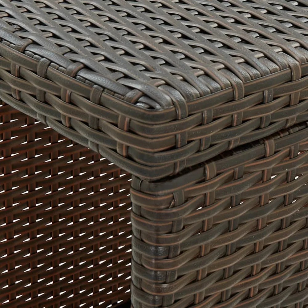 barna polyrattan kerti tárolóláda 120 x 60 x 110 cm