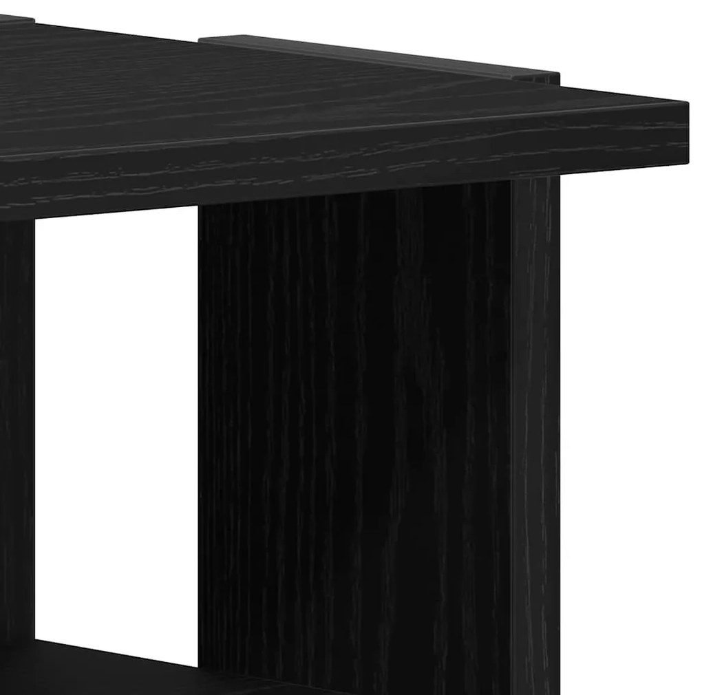 2 db fekete tölgy szerelt fa cipőszekrény 25x27x102 cm
