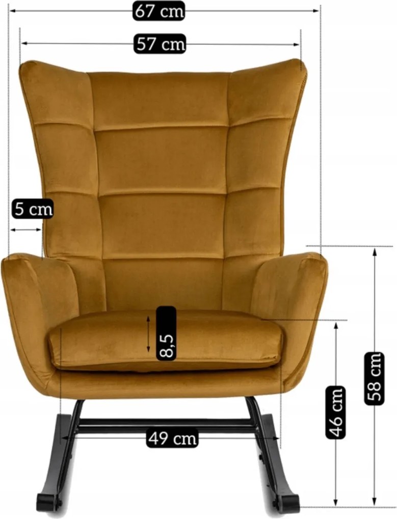 Hintafotel mustársárga bársony kárpittal – JACKSON