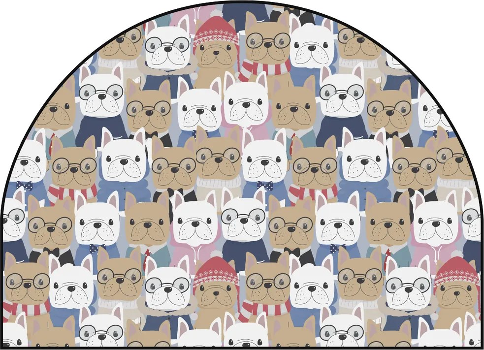 PIPPER. Védő textil falmatrica – Ív – Bulldogok Méret: 120x96cm, Indíték: névvel