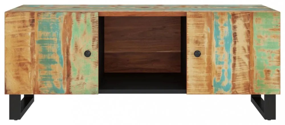 tömör újrahasznosított és szerelt fa dohányzóasztal 100x54x40cm