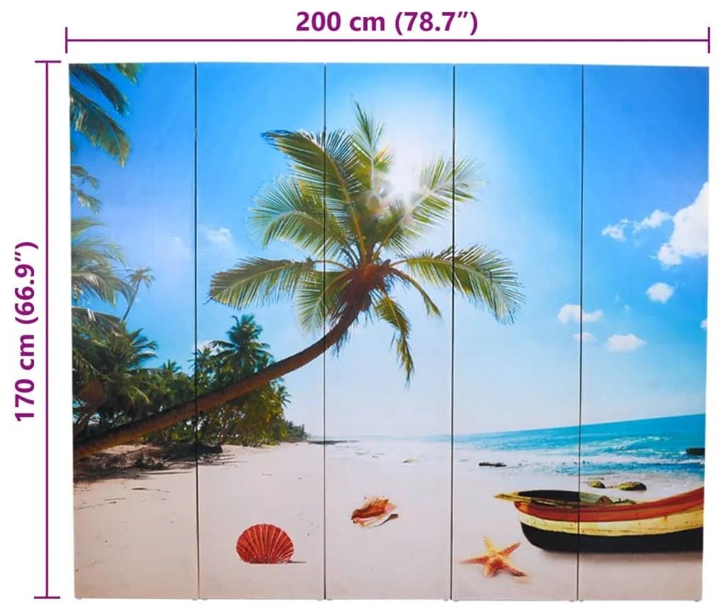 tengerpart mintás paraván 200 x 170 cm