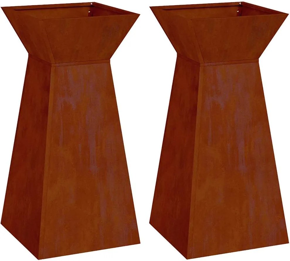 vidaXL Pillér Ültető 2 pcs Ezüst 35 x 35 x 73 cm