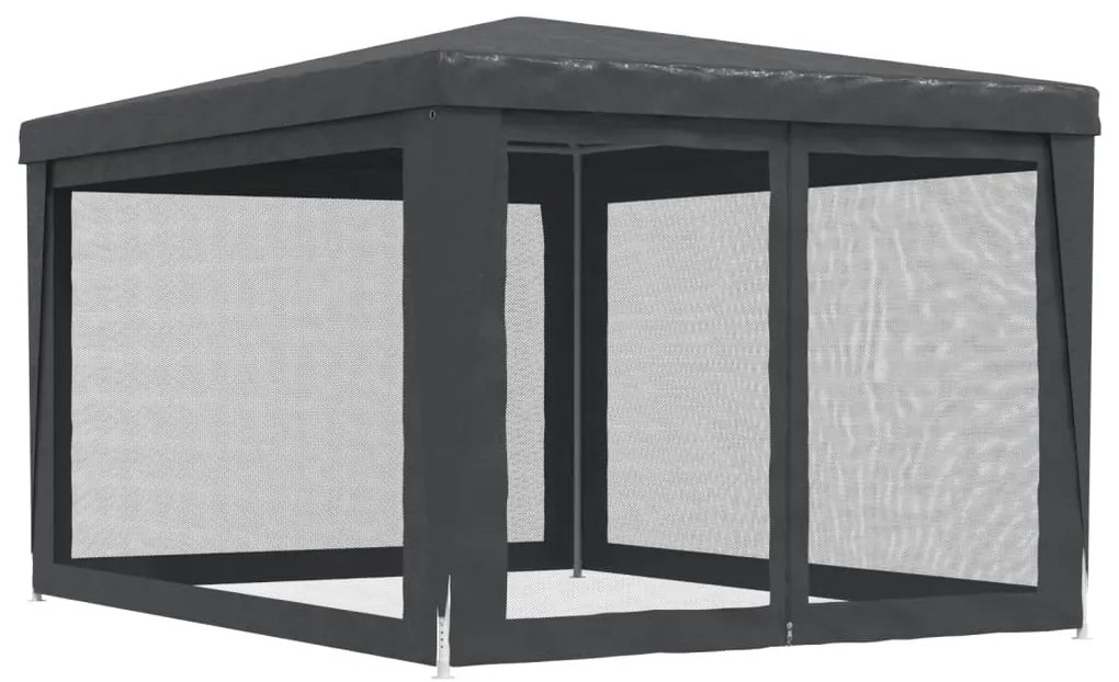 antracit HDPE rendezvénysátor 4 hálós oldalfallal 3x4 m