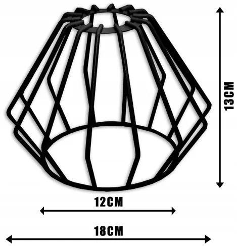 Glimex Diamond Mild drót búrás állítható fekete fali lámpa 1x E27