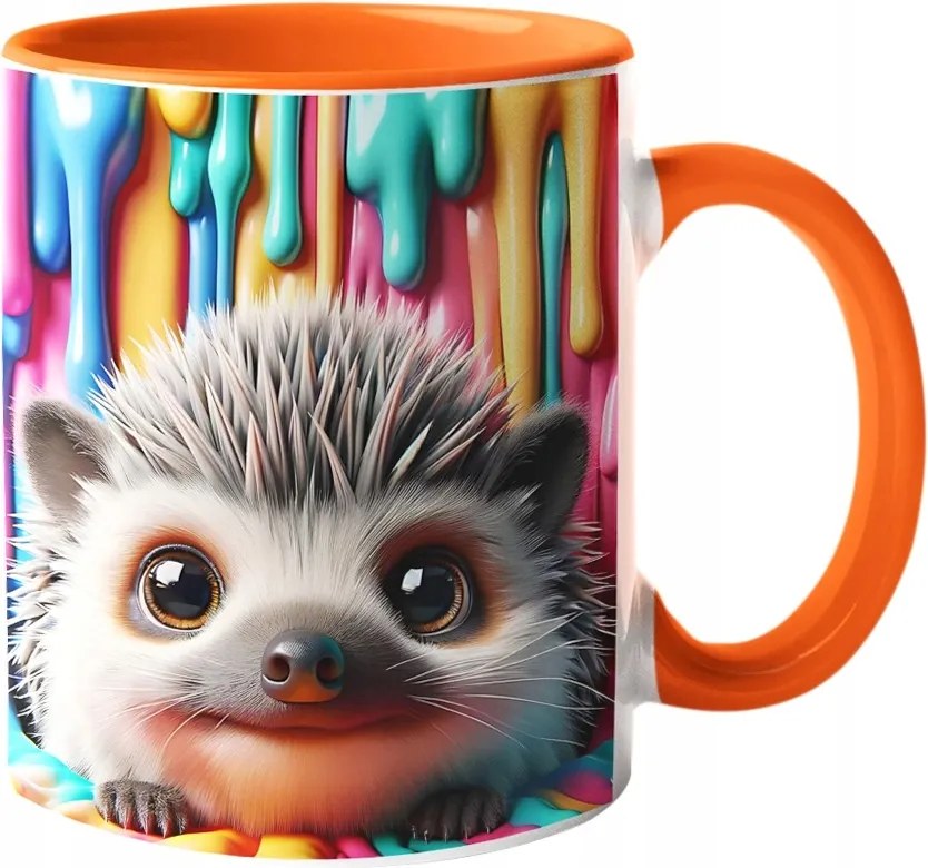 Látványos Süni Bögre Édes Arc Csodálatos Színek "3D hatás" 330ml