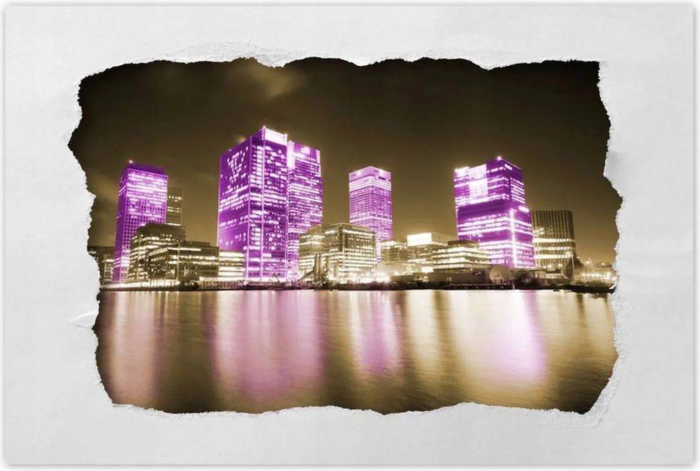 Poszterek 120x80 Anglia lila felhőkarcolói